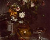 皮埃尔 奥古斯特 雷诺阿 : Flowers in a Vase and a Glass of Champagne